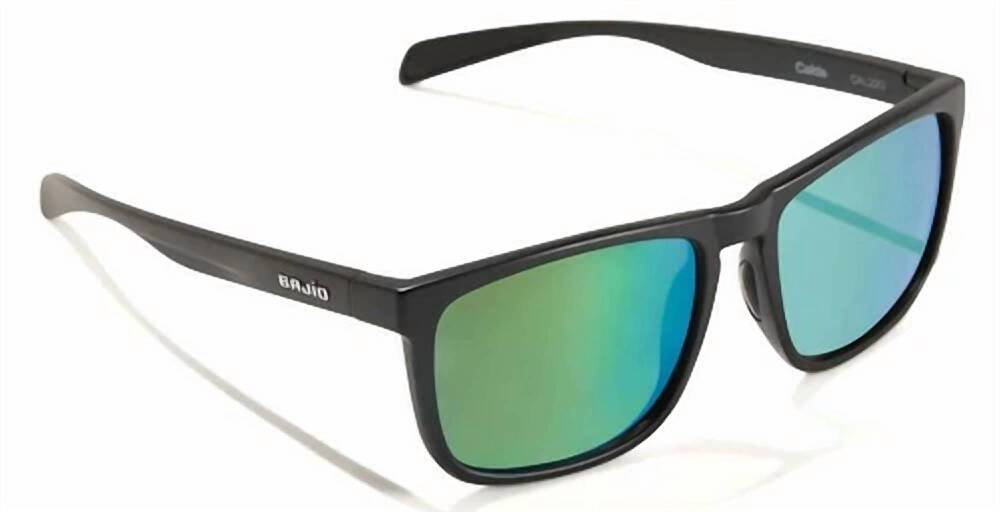 NEW BAJIO unisex calda sunglasses in matte  black/ green glass mirror